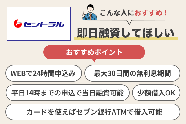 セントラルのおすすめポイントを説明している画像