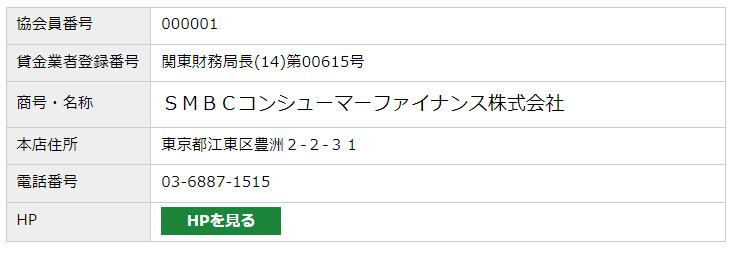 日本貸金業協会のプロミス会員番号